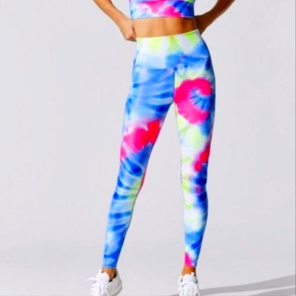 Beach Riot Bold Blue Tie Dye Ayla Leggings S - Picture 1 of 5